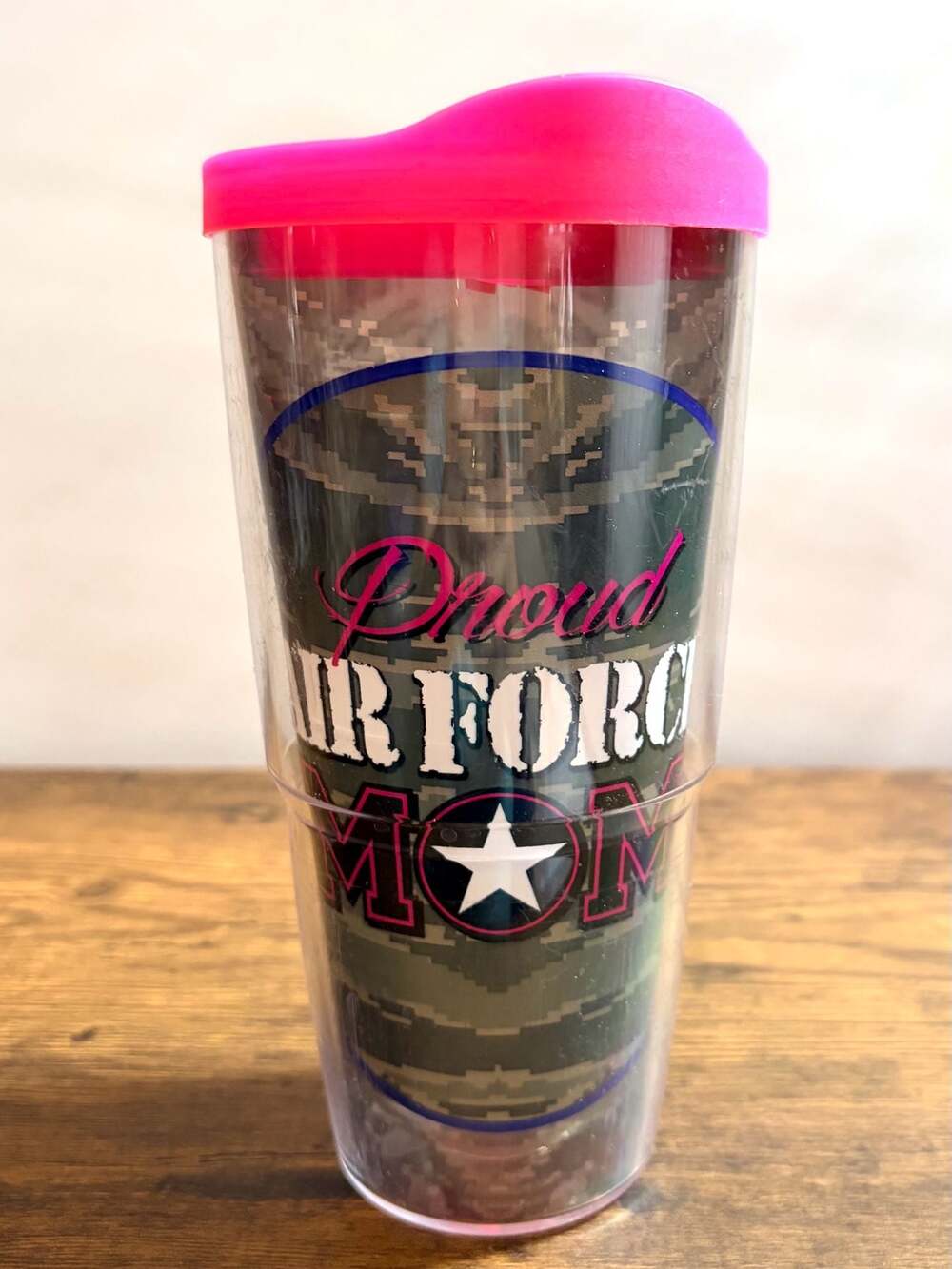 Tervis 24oz Proud Air Force Mom Insulated Travel Tumbler with Pink Lid